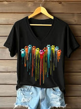 Frauen bunte Paw T-Shirt
